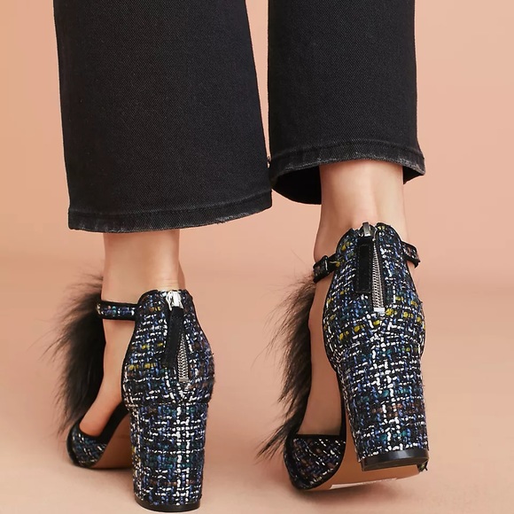 Anthropologie | Bettye by Bettye Muller Faux Fur T-Strap Heels - Picture 3 of 13